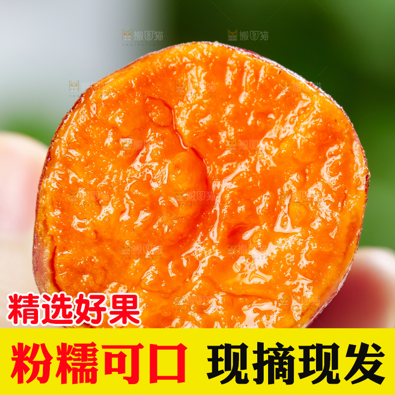 手上拿着红心蜜薯