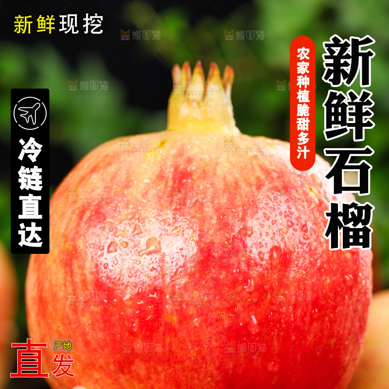 手上拿着一个大石榴