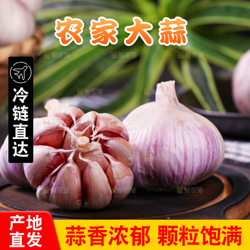 木板上的山东金乡大蒜