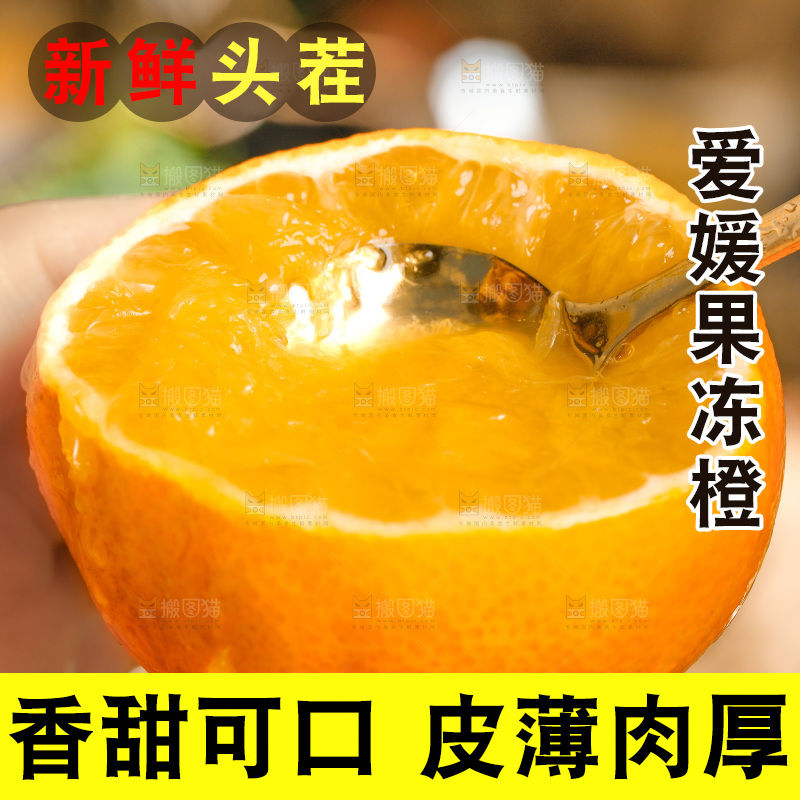 勺子上挖着果冻橙果肉