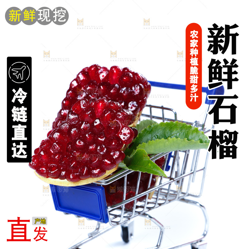 白底上放着突尼斯软籽石榴