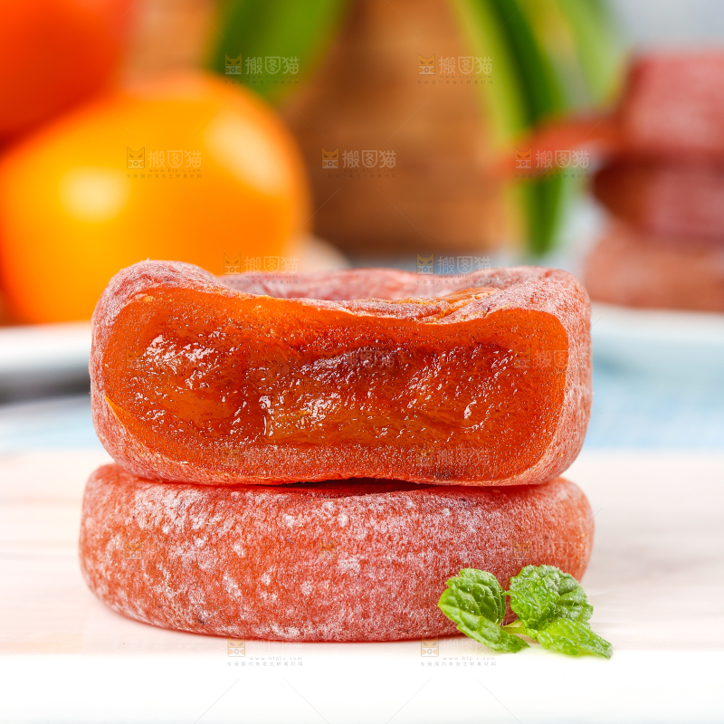 白石底上的柿饼