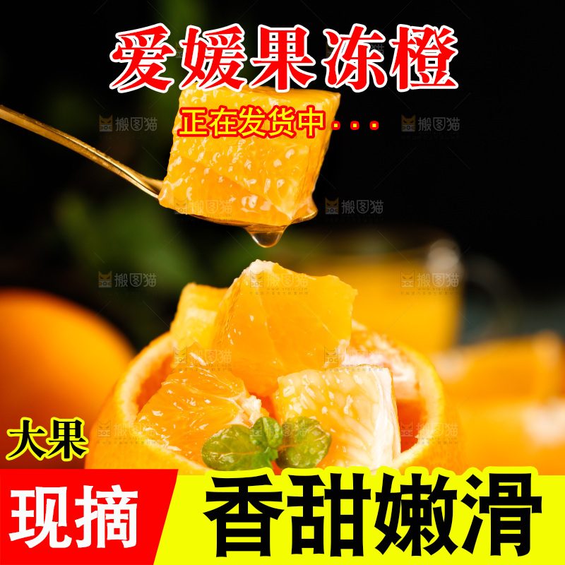 勺子上挖着爱媛果冻橙果肉