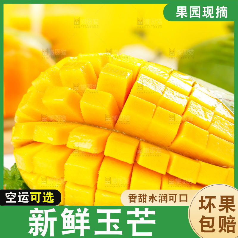白底上一盘玉芒果