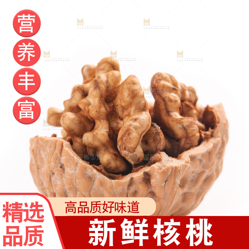 白底上的核桃仁