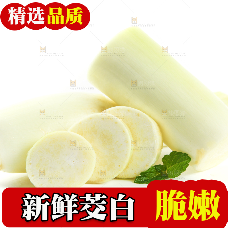 白底上的茭笋