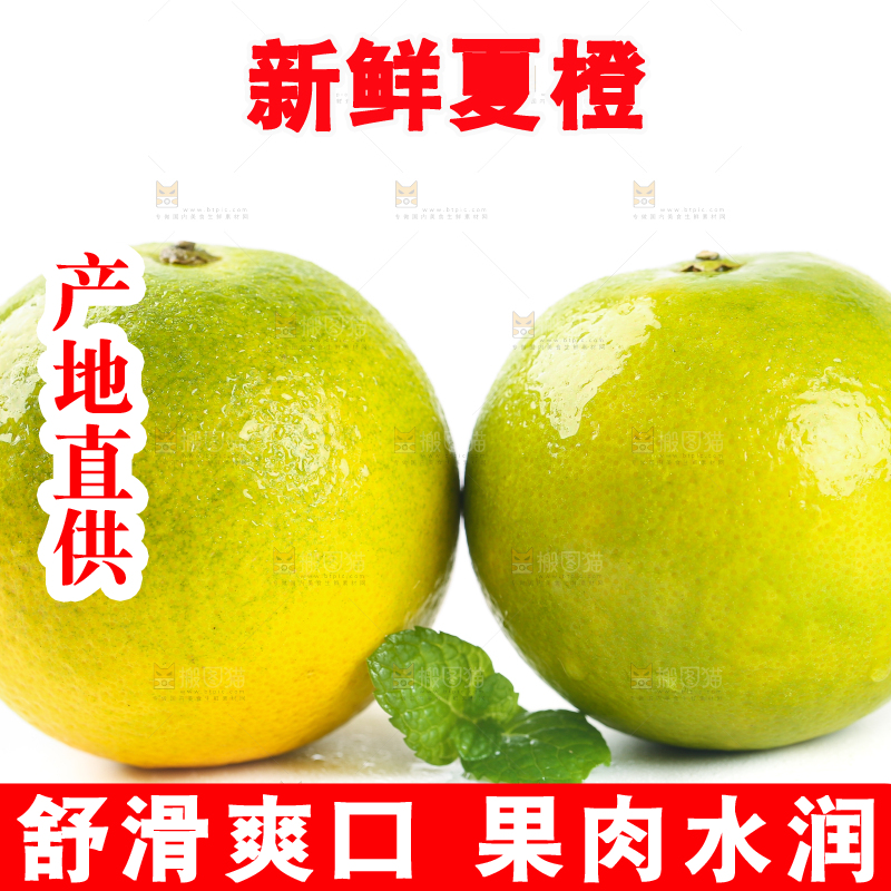 白底上放着夏橙