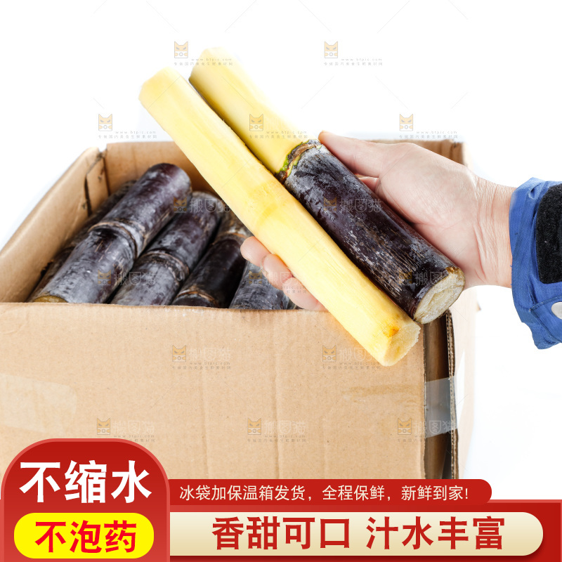 手上拿着甘蔗