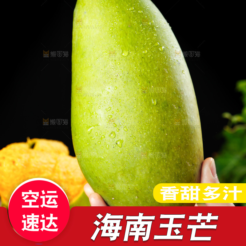 手上拿着玉芒果