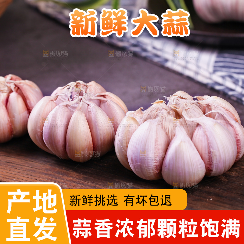 木板上的山东金乡大蒜
