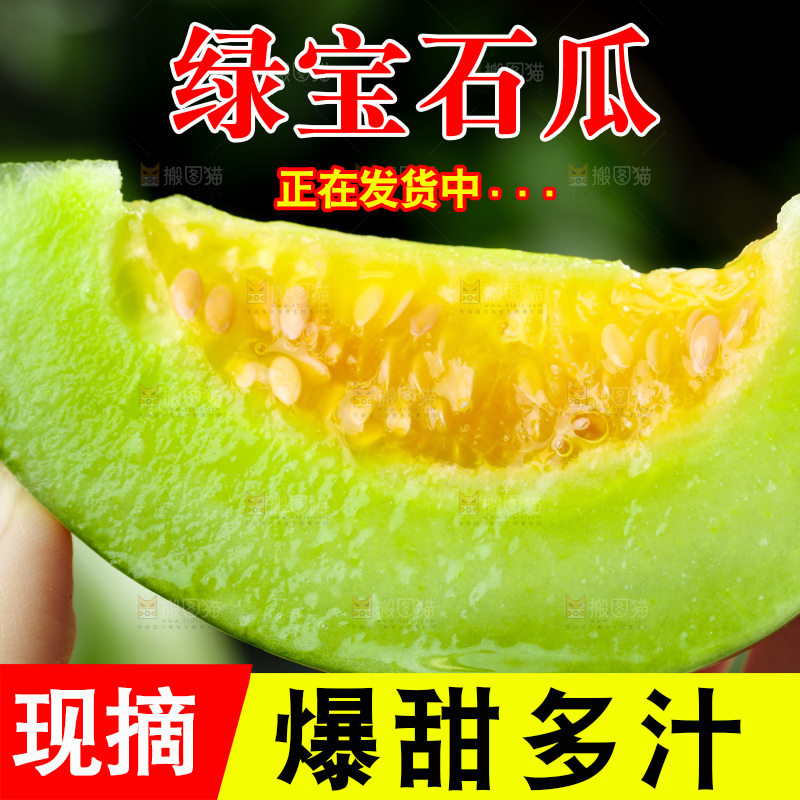 手里拿着绿宝石甜瓜