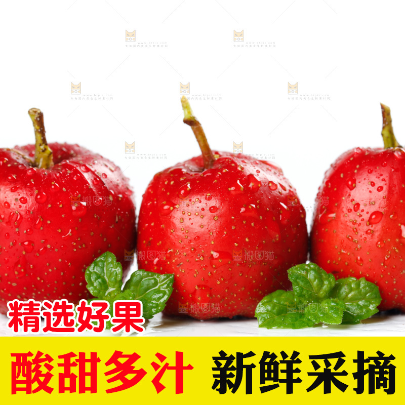 白底上的山楂果