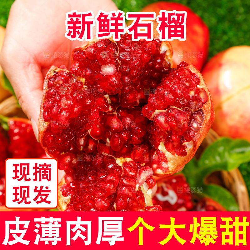 手里拿着红石榴