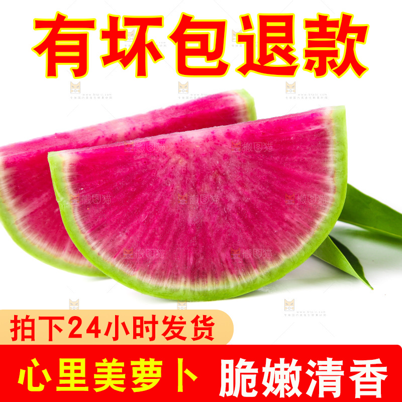 白底上的心里美萝卜