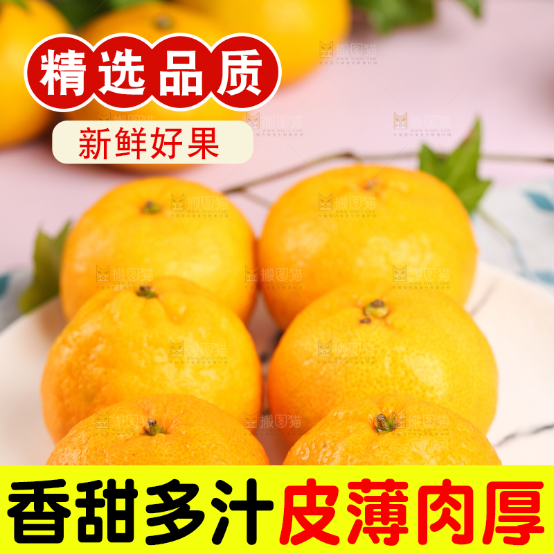 盘子里摆放着椪柑橘