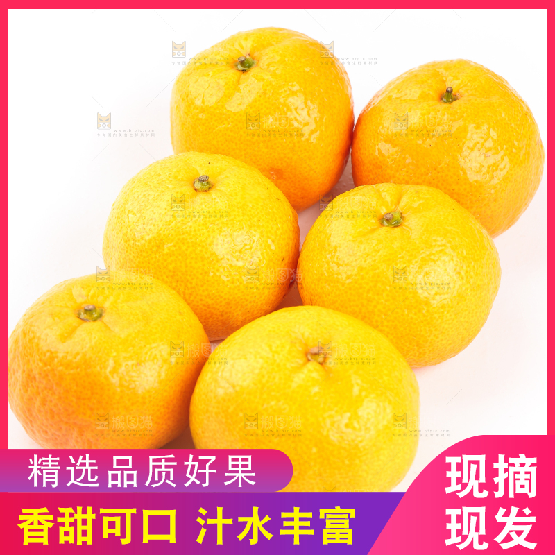 白底上摆放着椪柑橘