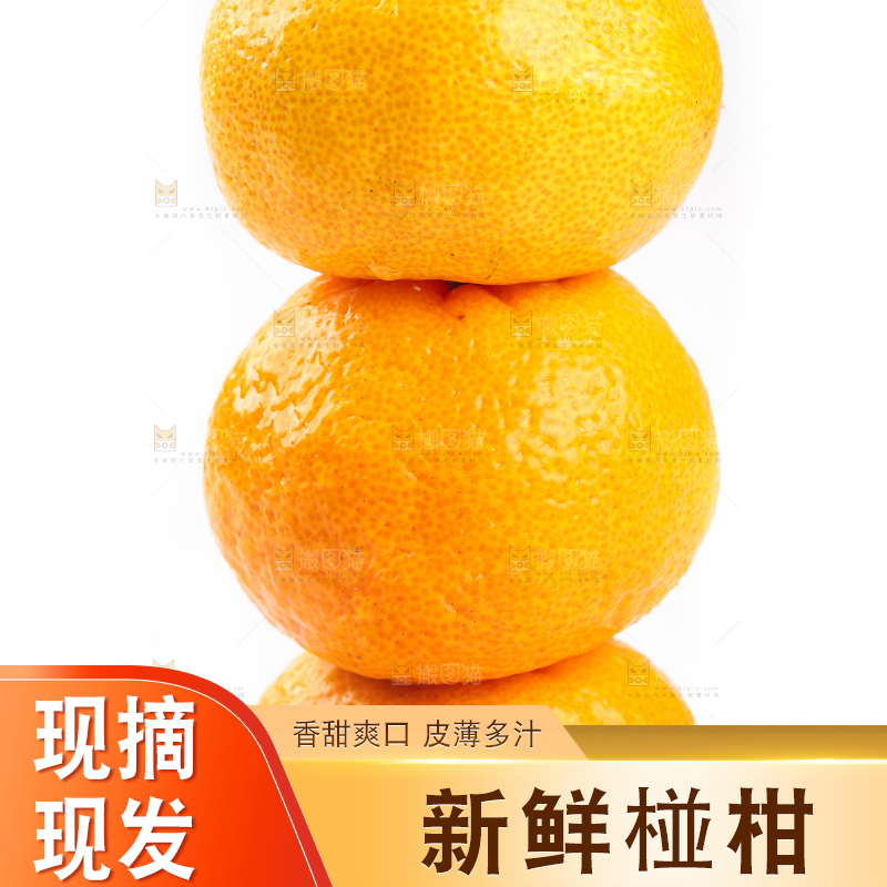 白底上摆放着椪柑橘
