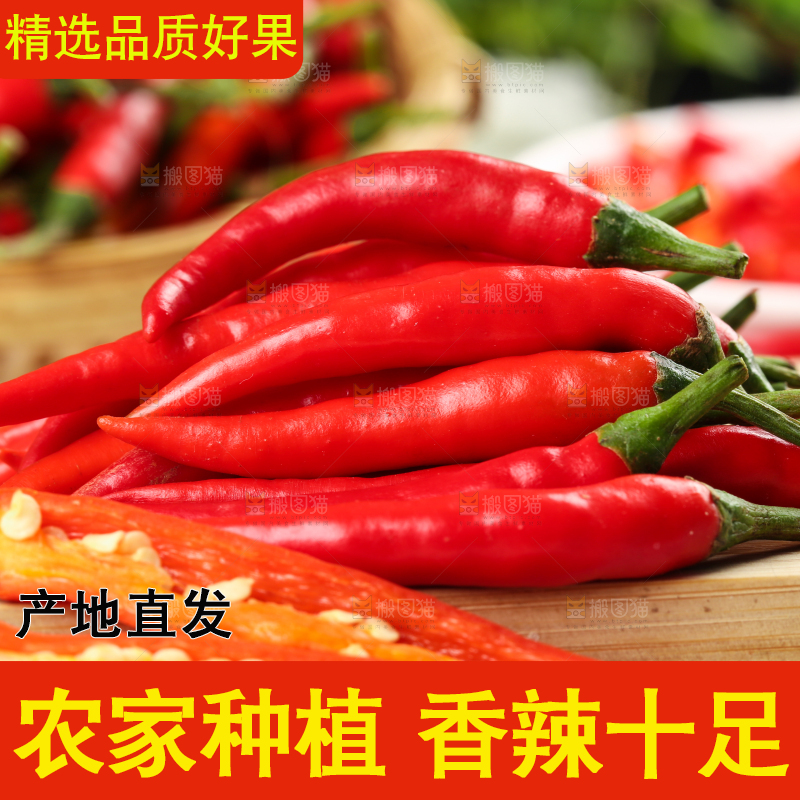 木底上放着小米椒