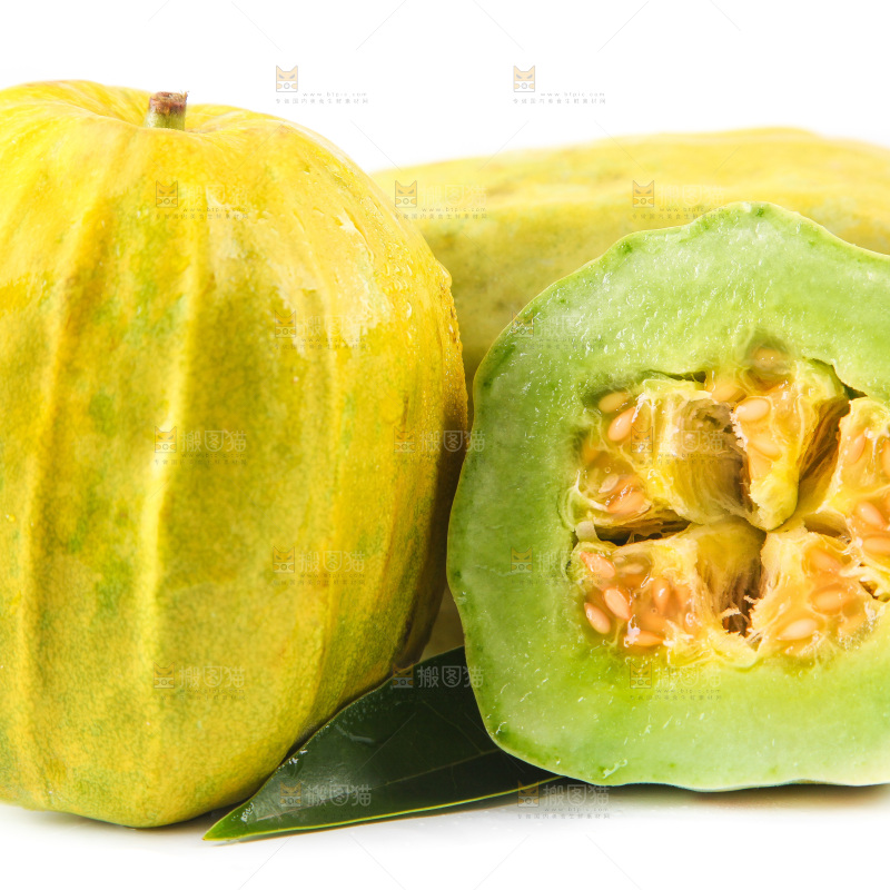 白底上摆放着丑香瓜