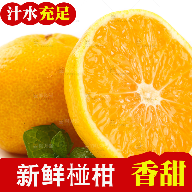 白底上摆放着椪柑橘