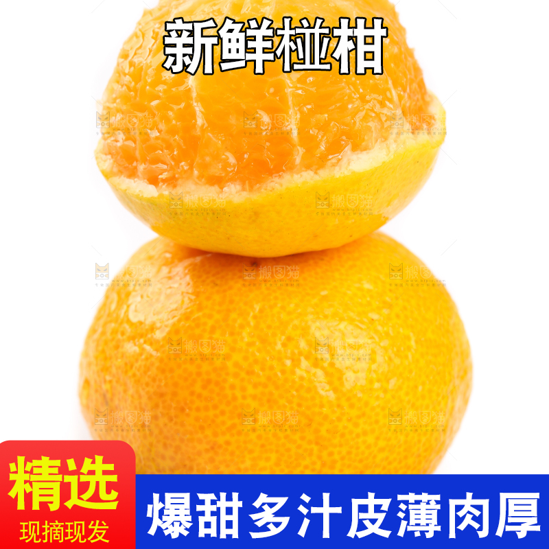 白底上摆放着椪柑橘