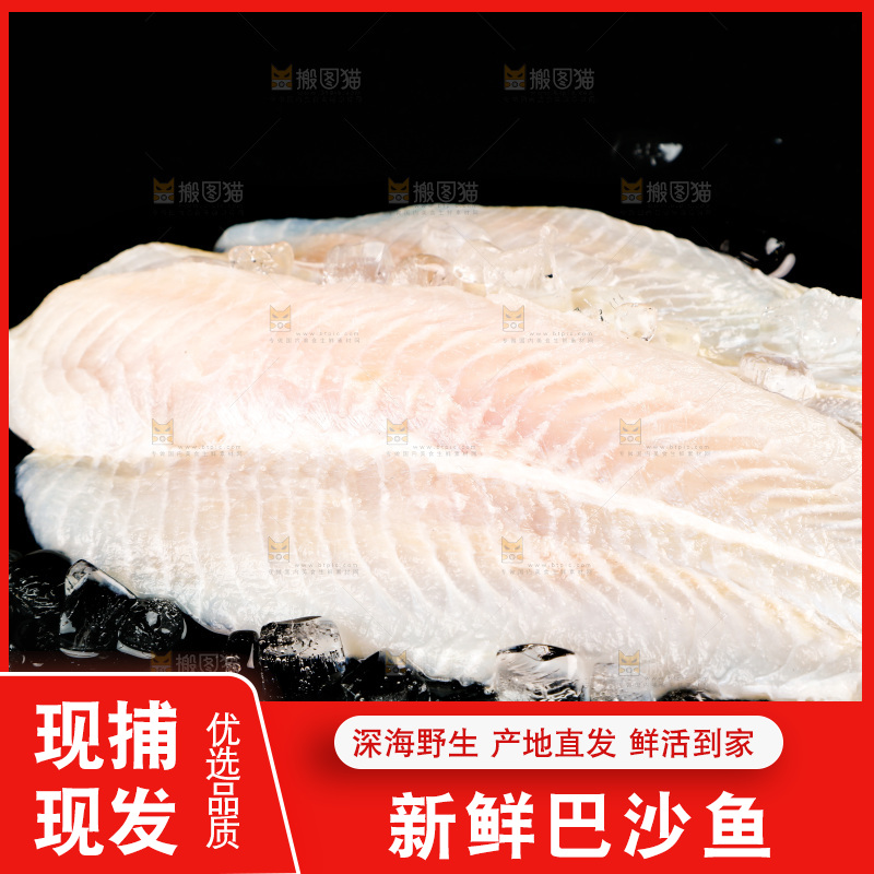 黑底上放着巴沙鱼