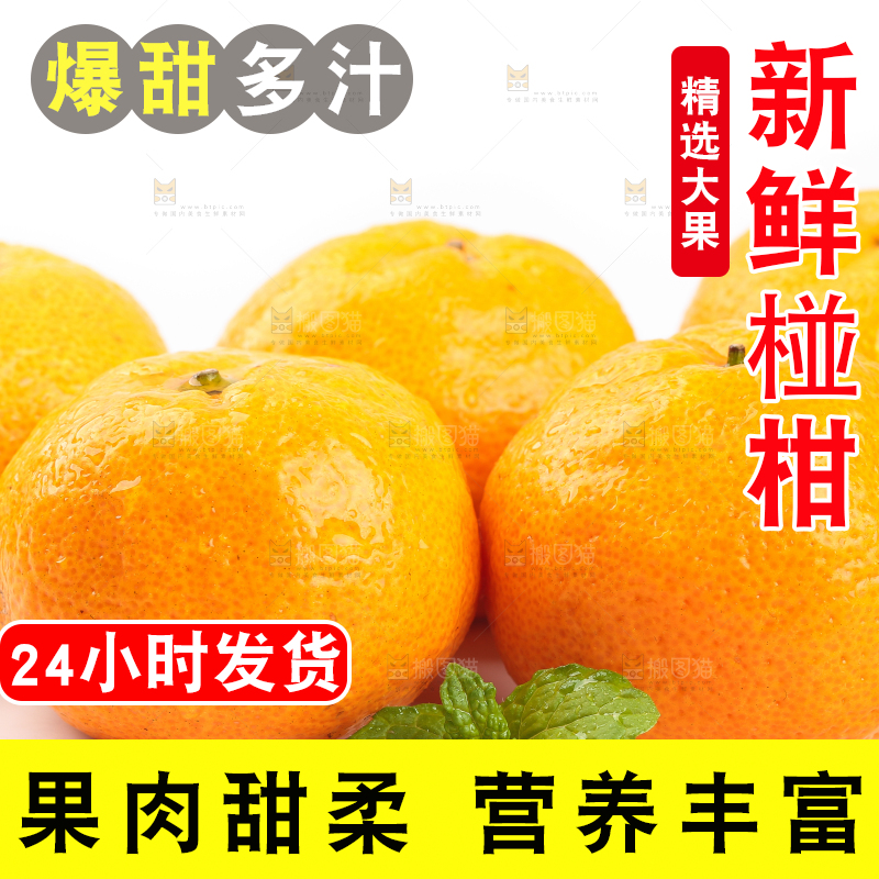 白底上摆放着椪柑橘