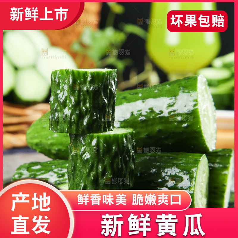 黑底上放着黄瓜