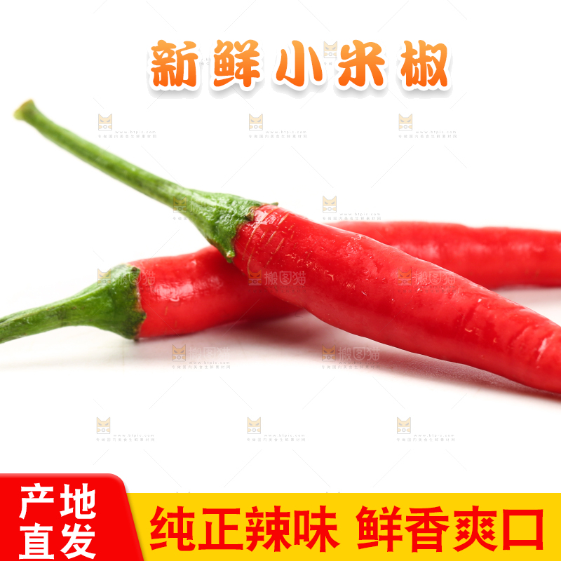 白底上摆放着红辣椒