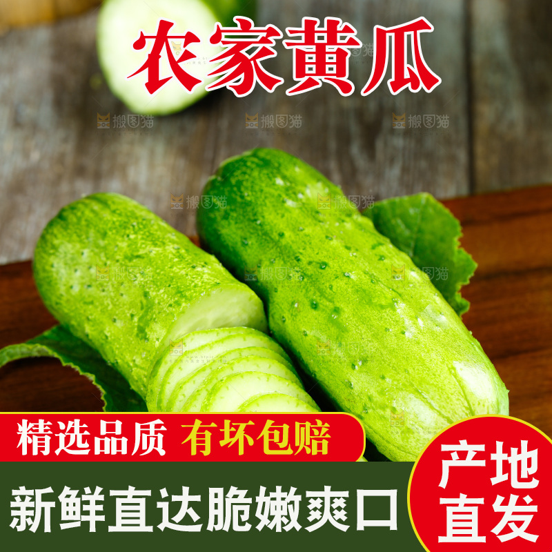 木底上放着黄瓜