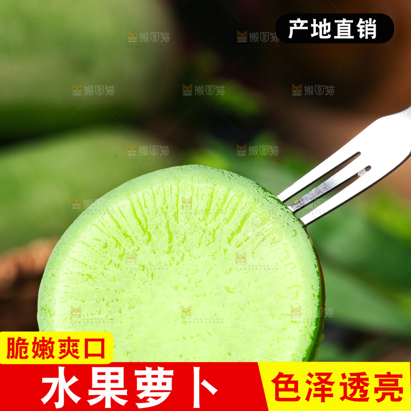 手里拿着绿心萝卜