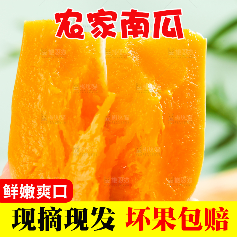 手拿蒸熟的南瓜