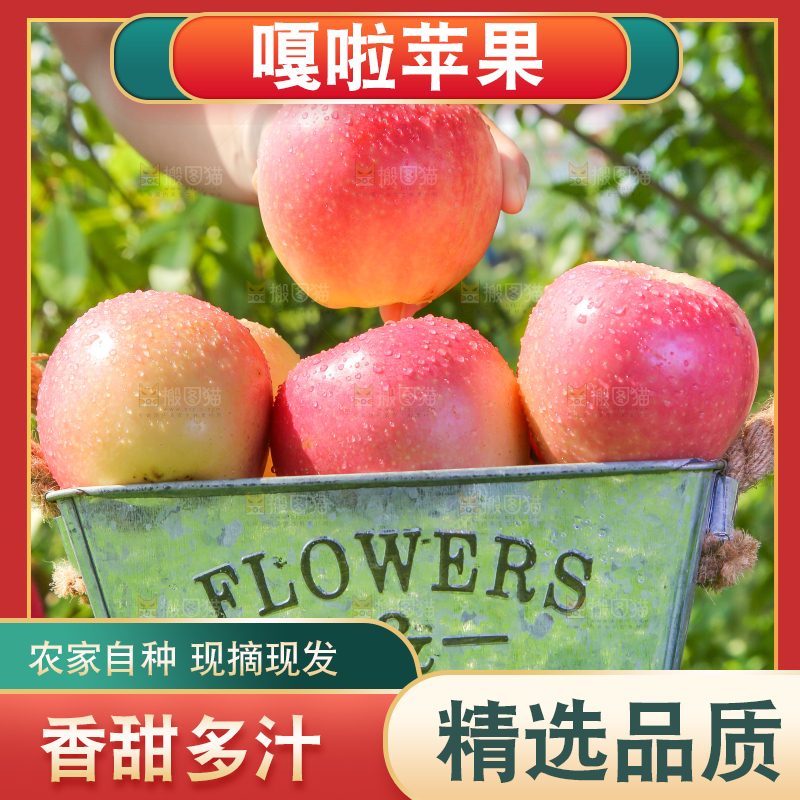 手拿嘎啦苹果