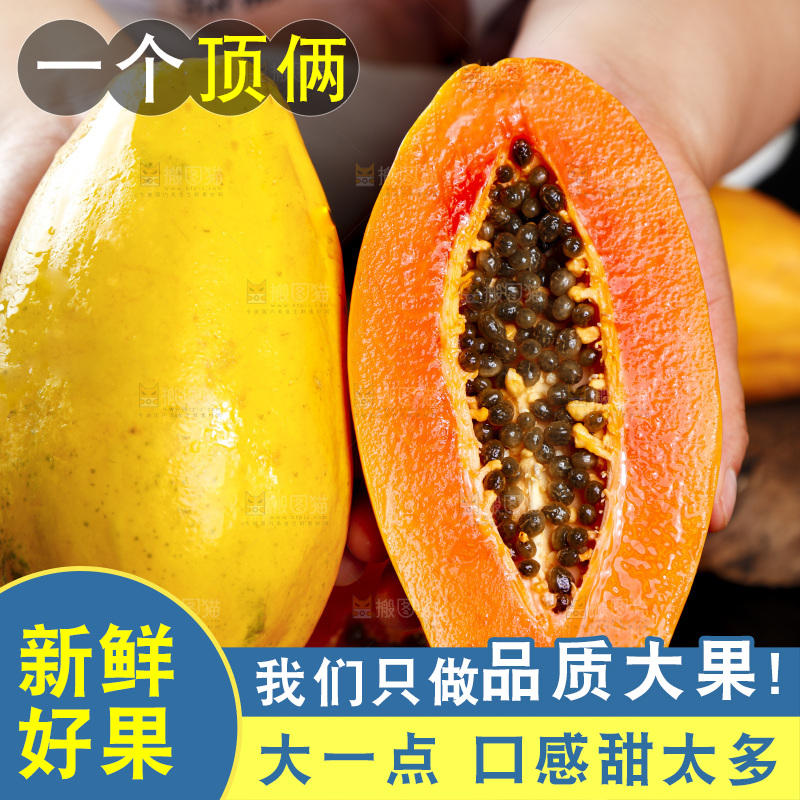 黑底上手拿着的冰糖心木瓜