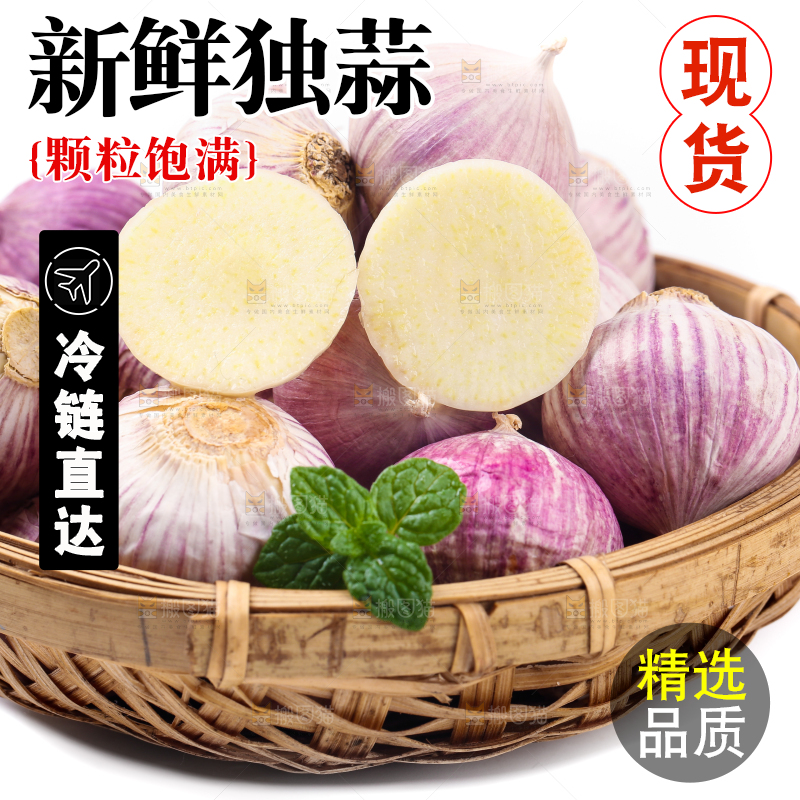 篮子里装着独头蒜