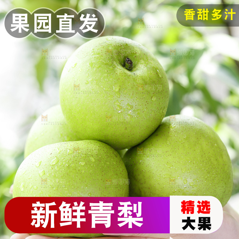 手拿一盘青皮翠冠梨