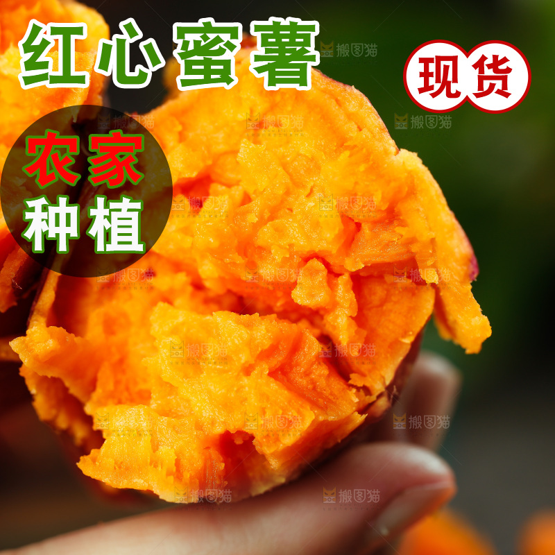 手里拿着红蜜薯