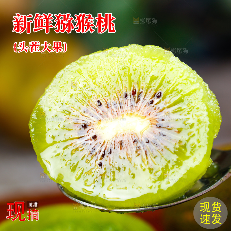 勺子里的猕猴桃果肉