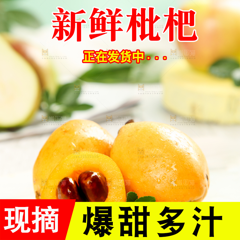 石板上的枇杷