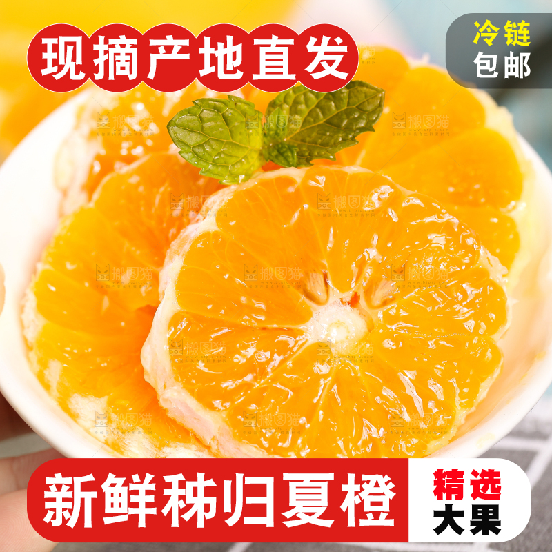 手拿一碟削皮的夏橙果肉