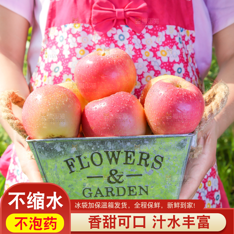 手拿一桶嘎啦苹果