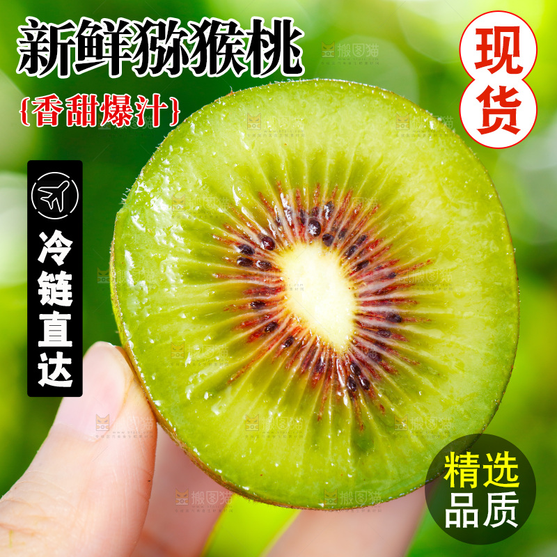 手拿切开的四川红心猕猴桃