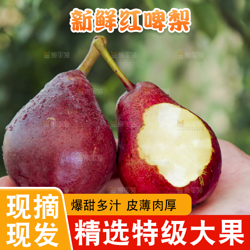 手拿红啤梨