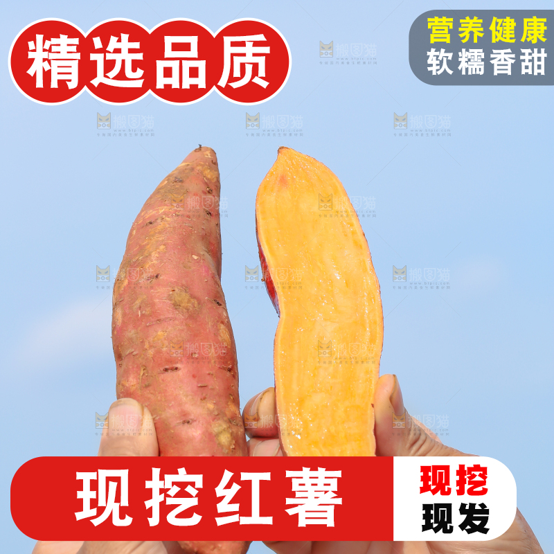 手里拿着红心蜜薯
