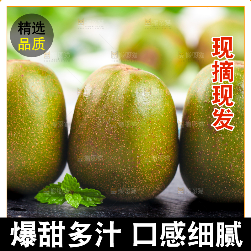 黑石板上的四川红心猕猴桃