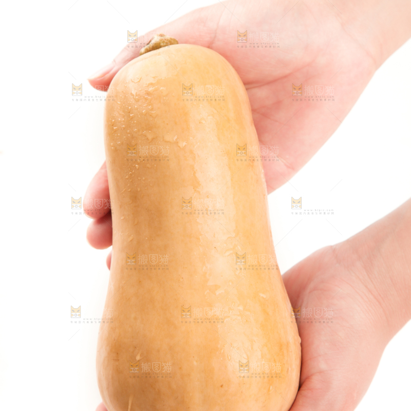 手拿奶油南瓜