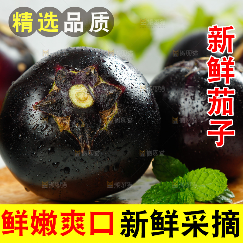 木板上的紫圆茄子