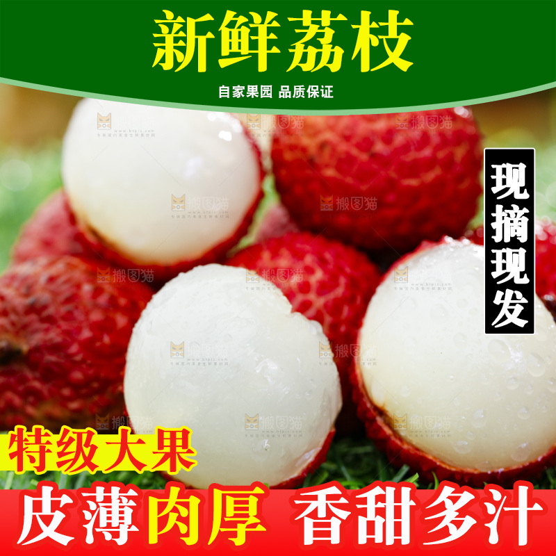 草地上的荔枝