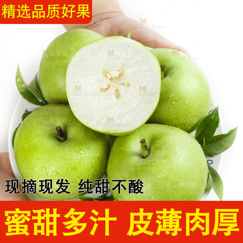 白底上手拿着的砀山苹果梨