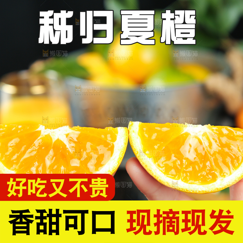 手拿切开的秭归夏橙